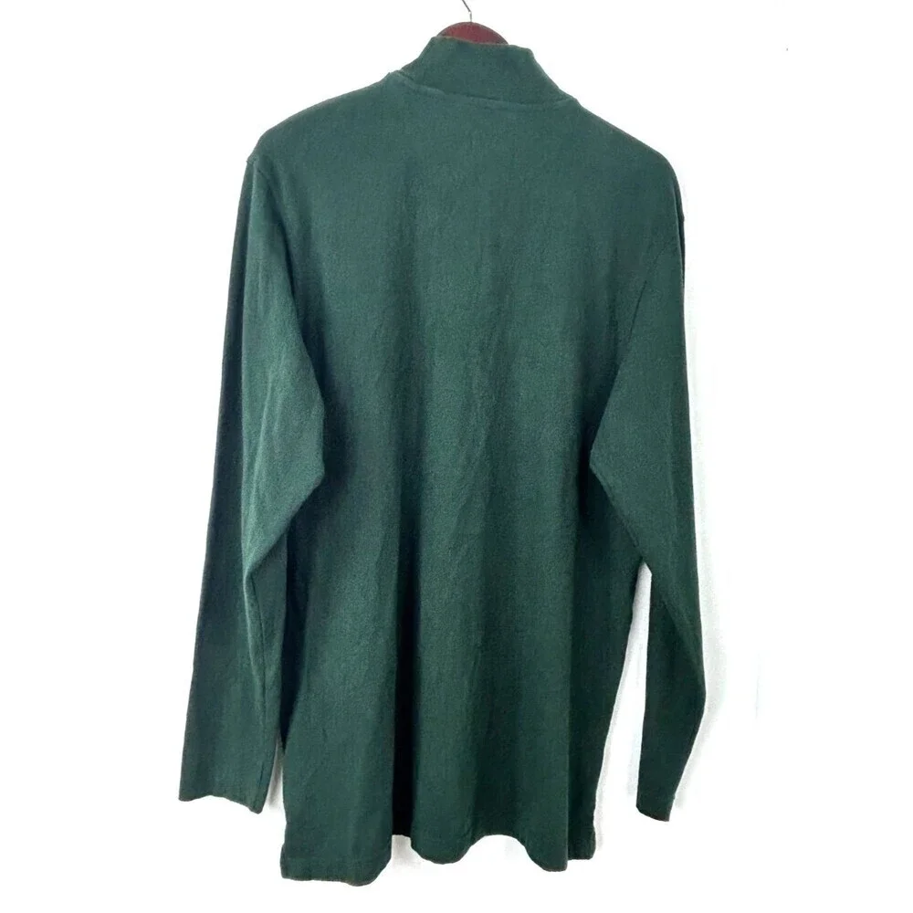 CHAPS Ralph Lauren Mens Lightweight Long Sleeve 1/4 Zip Pullover Green LT Tall